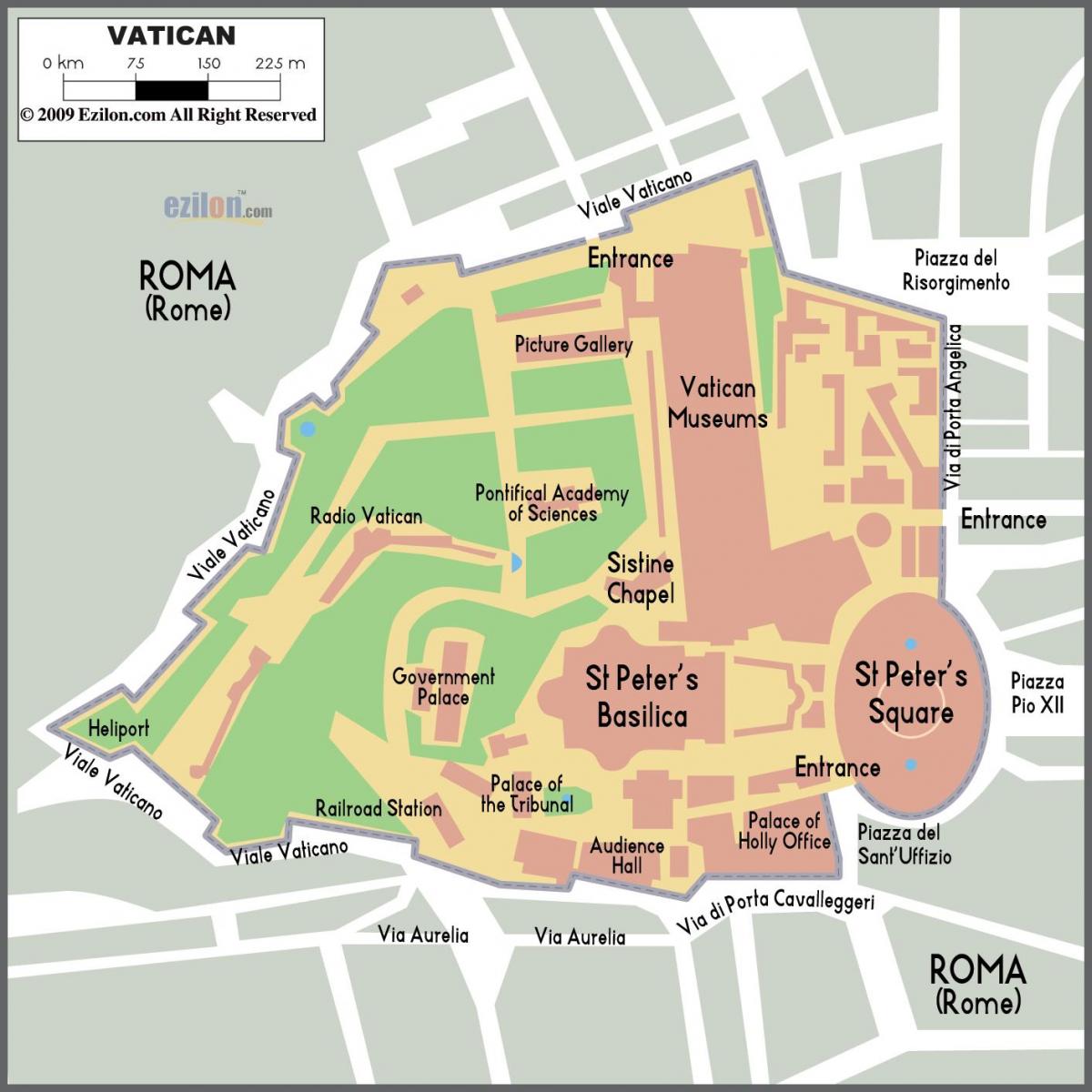Mapa wejścia do Watykanu 