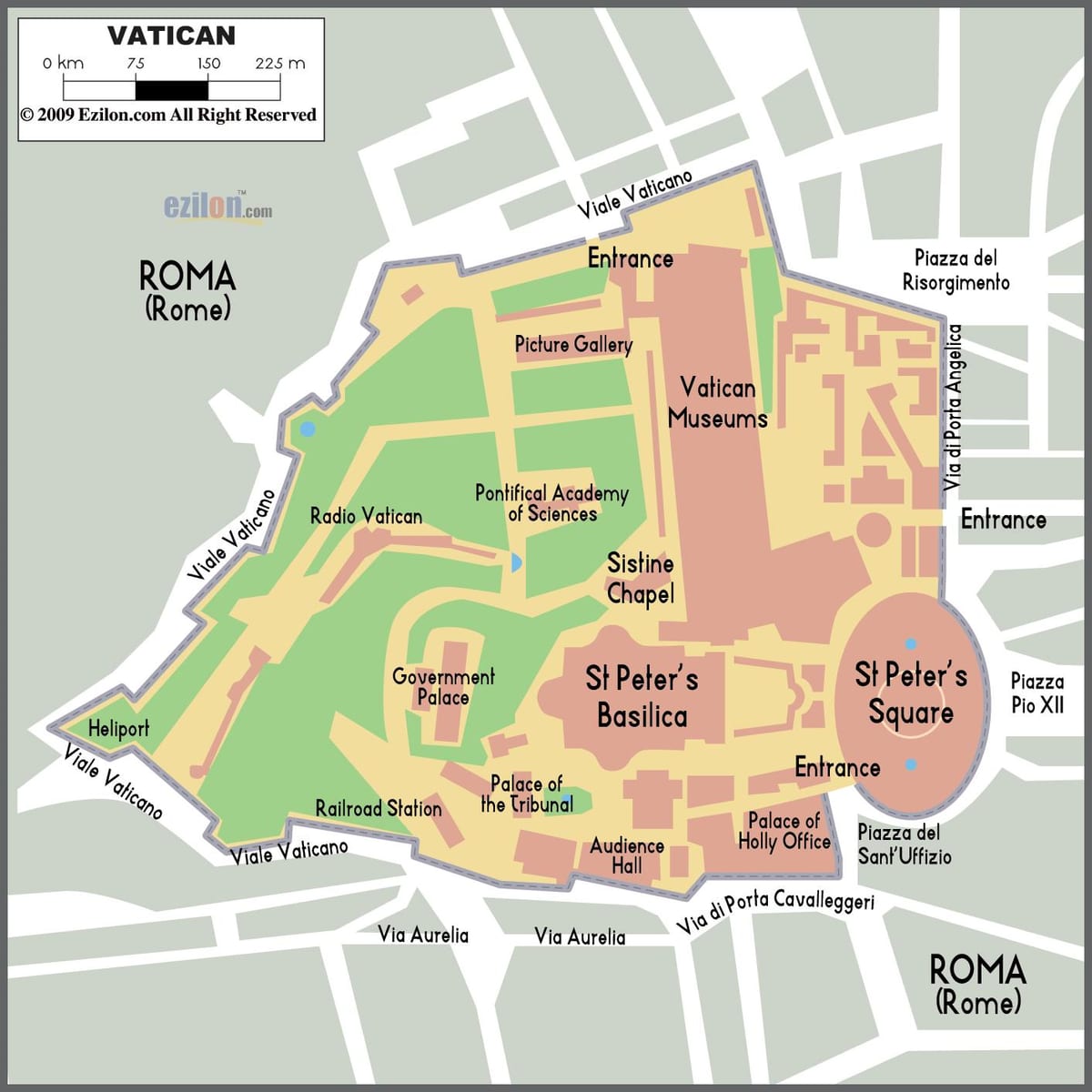 Mapa wejścia do Watykanu